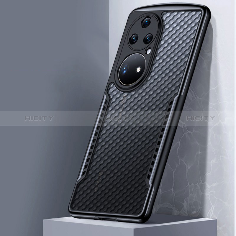 Funda Silicona Ultrafina Transparente T07 para Huawei P50 Pro Negro