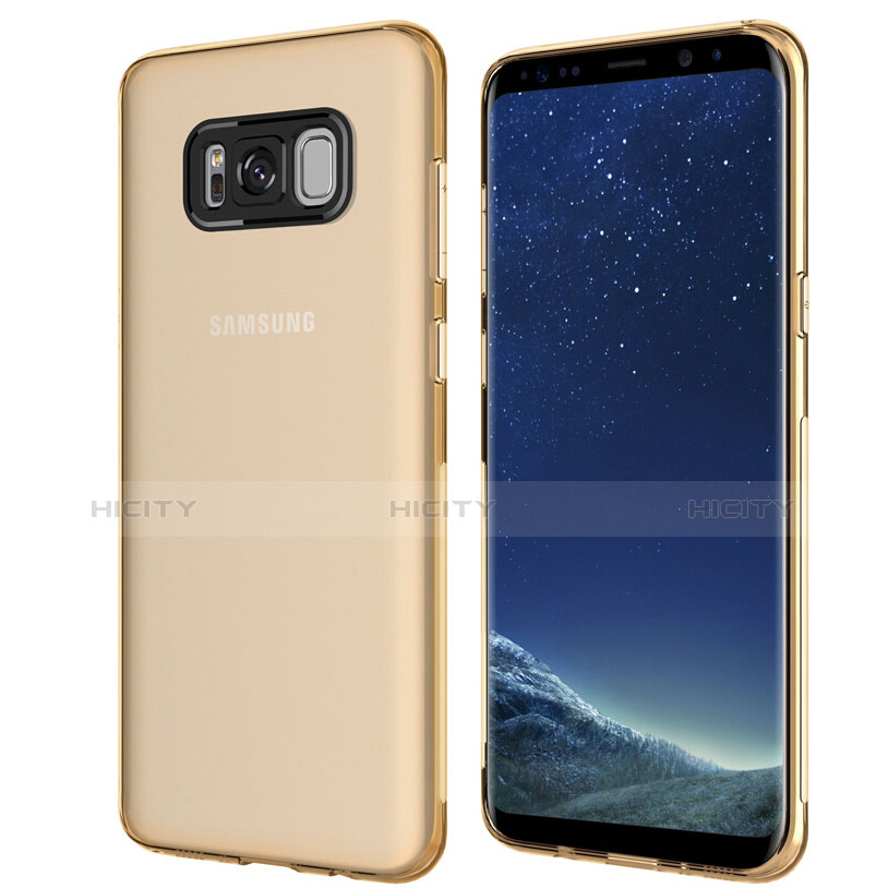 Funda Silicona Ultrafina Transparente T15 para Samsung Galaxy S8 Plus Oro