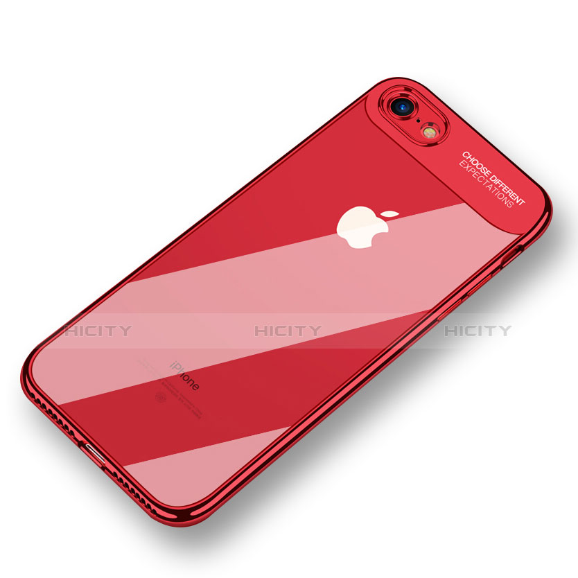 Funda Silicona Ultrafina Transparente T18 para Apple iPhone 7 Rojo