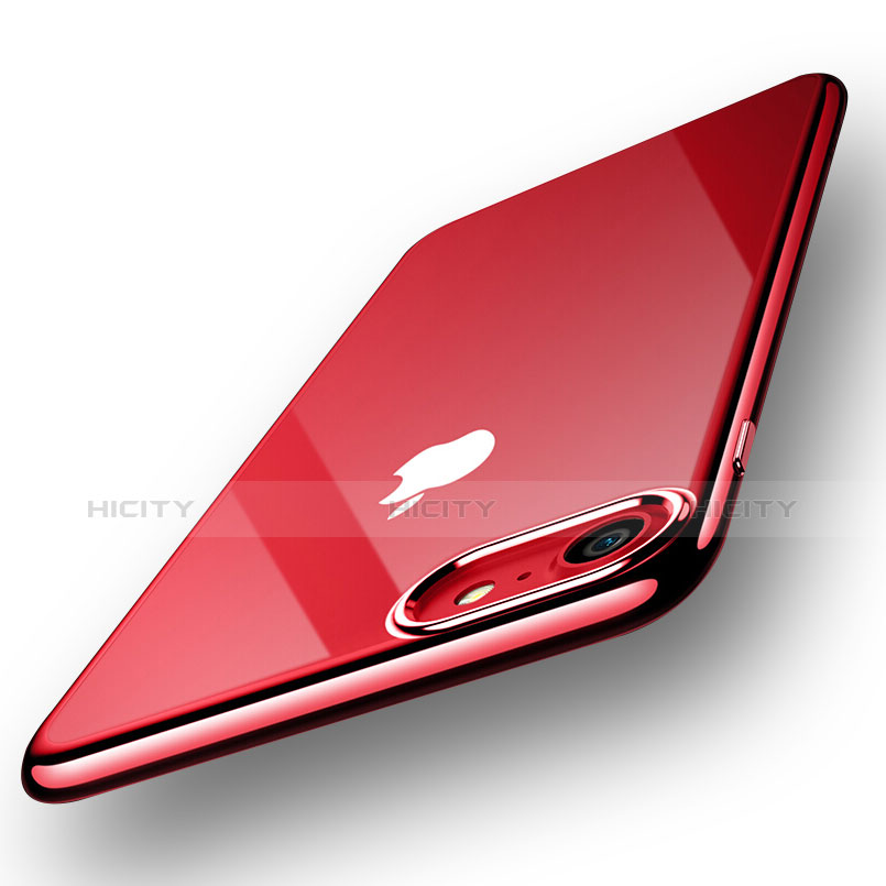 Funda Silicona Ultrafina Transparente T18 para Apple iPhone 8 Rojo