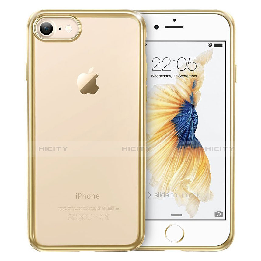 Funda Silicona Ultrafina Transparente T18 para Apple iPhone SE3 ((2022)) Oro