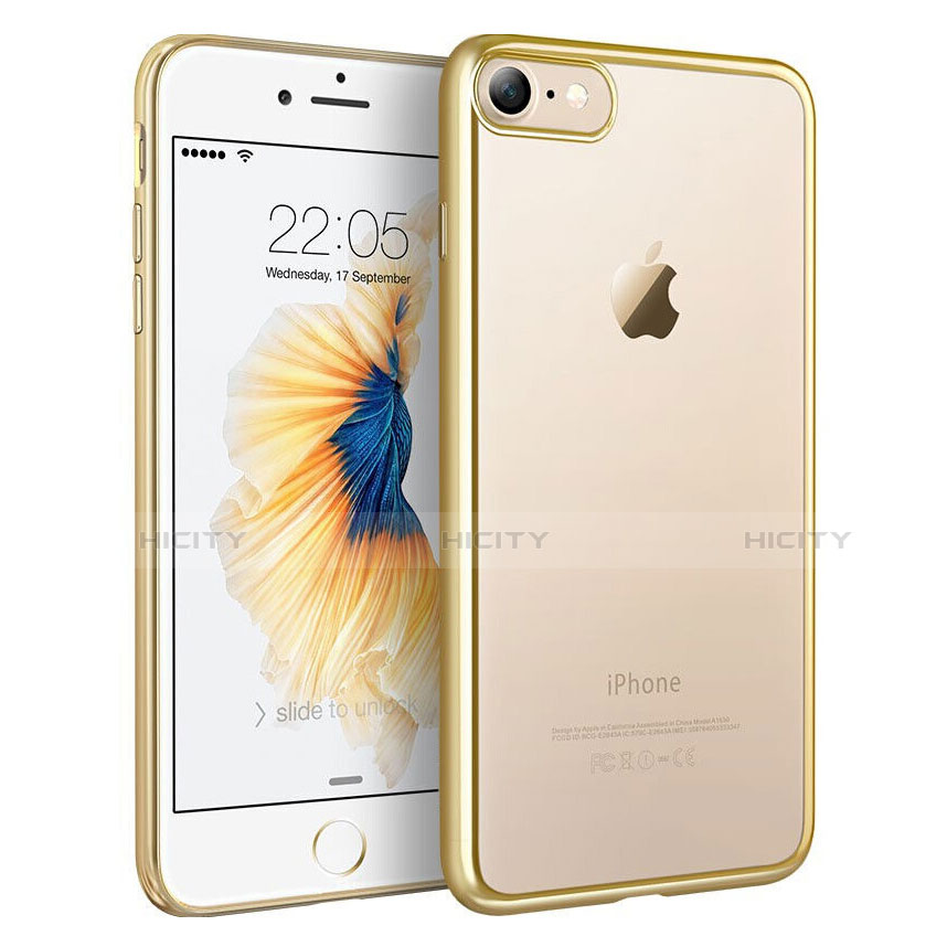 Funda Silicona Ultrafina Transparente T18 para Apple iPhone SE3 ((2022)) Oro