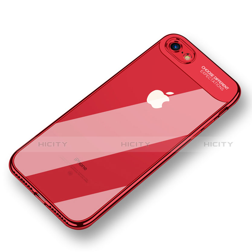 Funda Silicona Ultrafina Transparente T18 para Apple iPhone SE3 ((2022)) Rojo
