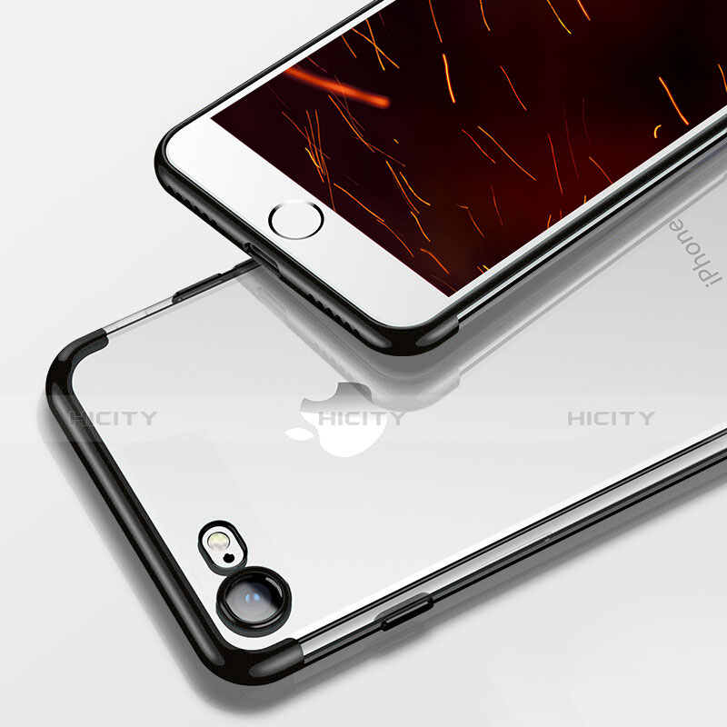 Funda Silicona Ultrafina Transparente T19 para Apple iPhone 8 Negro