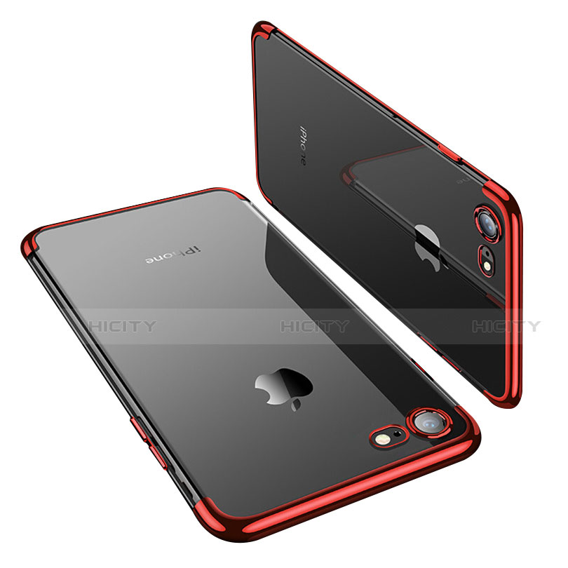 Funda Silicona Ultrafina Transparente T19 para Apple iPhone SE3 ((2022)) Rojo