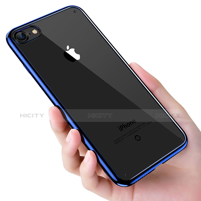 Funda Silicona Ultrafina Transparente T21 para Apple iPhone 7 Azul