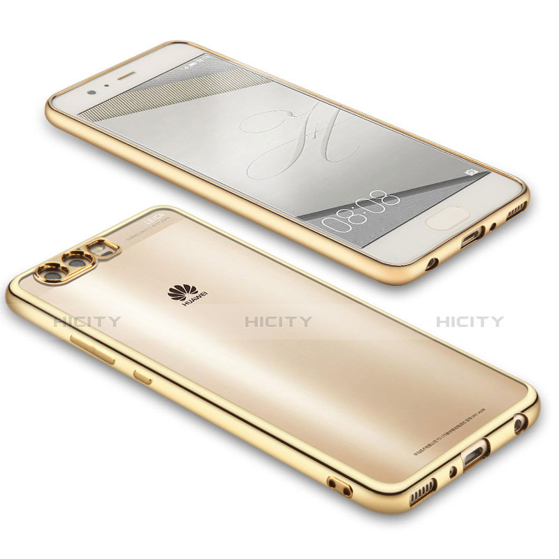 Funda Silicona Ultrafina Transparente U02 para Huawei P10 Oro