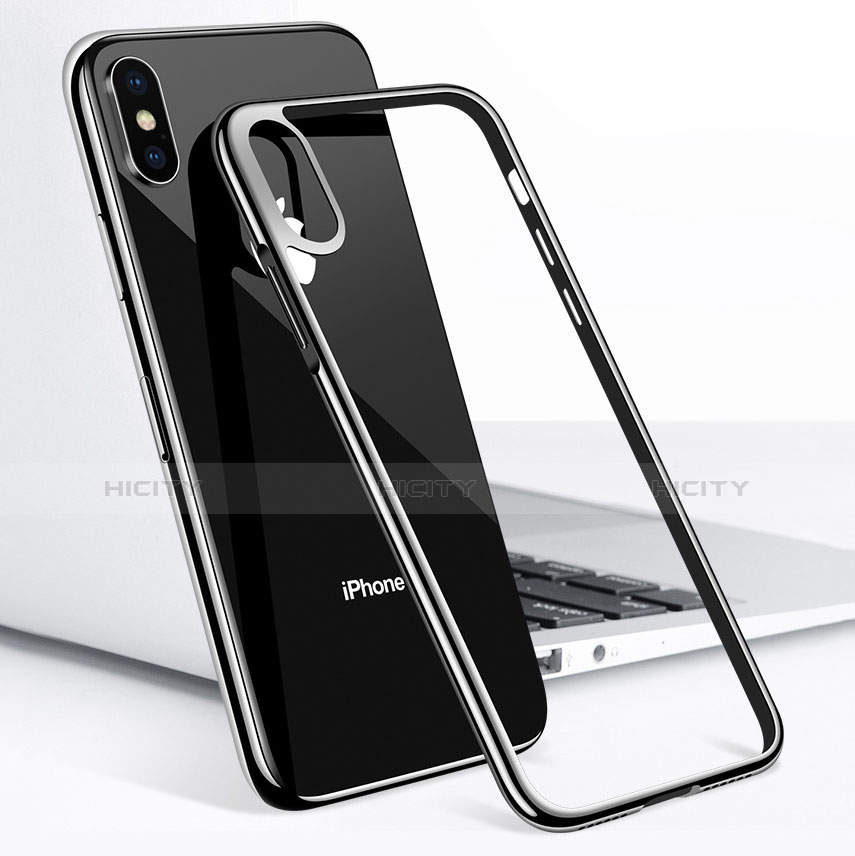 Funda Silicona Ultrafina Transparente V04 para Apple iPhone Xs Negro