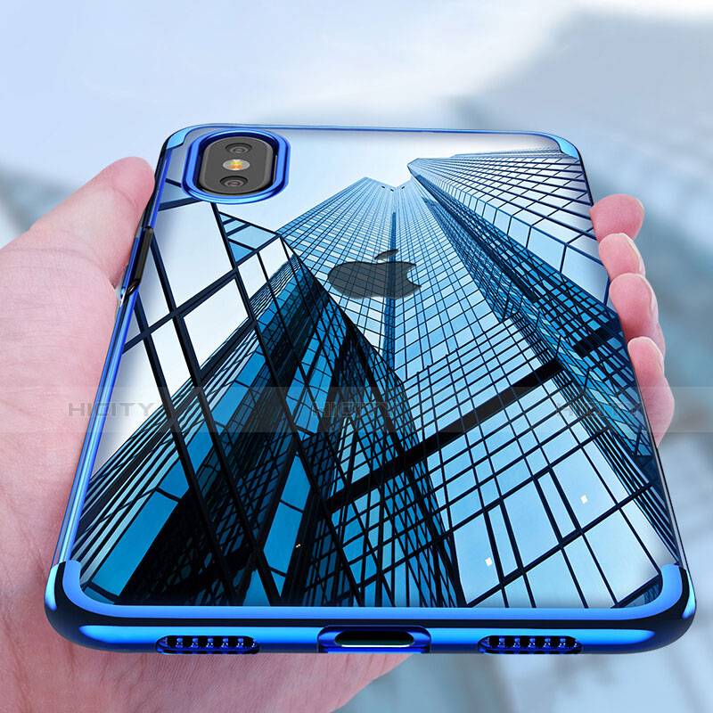 Funda Silicona Ultrafina Transparente V07 para Apple iPhone Xs Azul