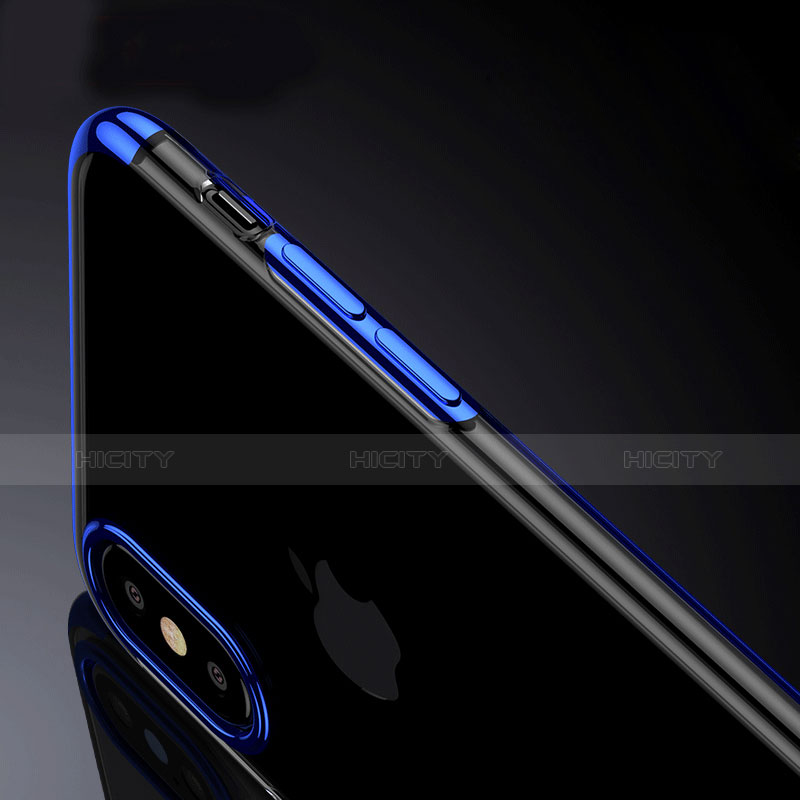 Funda Silicona Ultrafina Transparente V07 para Apple iPhone Xs Max Azul