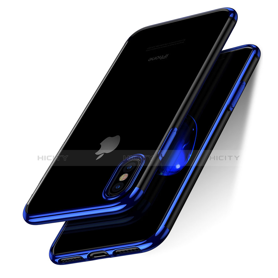 Funda Silicona Ultrafina Transparente V07 para Apple iPhone Xs Max Azul