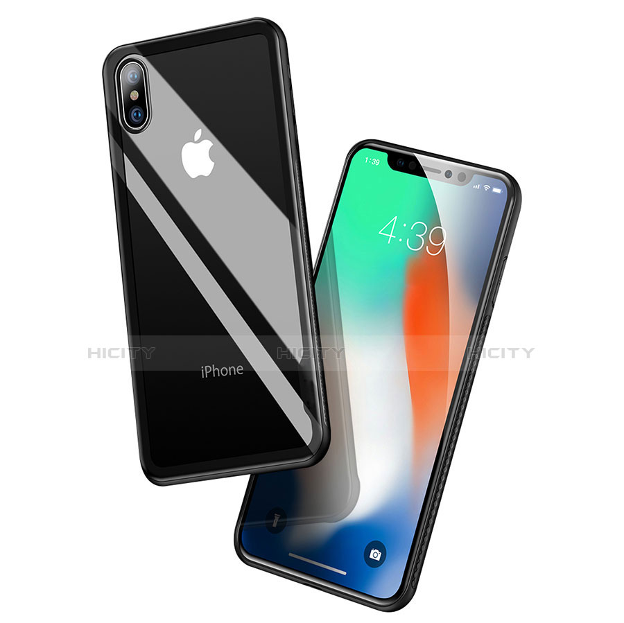 Funda Silicona Ultrafina Transparente V08 para Apple iPhone Xs Max Negro