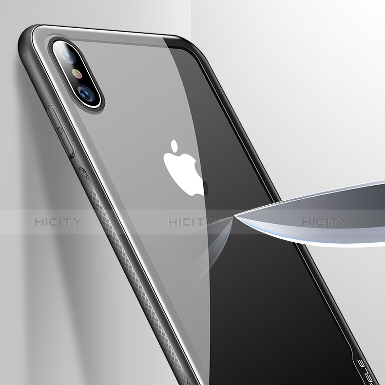 Funda Silicona Ultrafina Transparente V08 para Apple iPhone Xs Max Negro