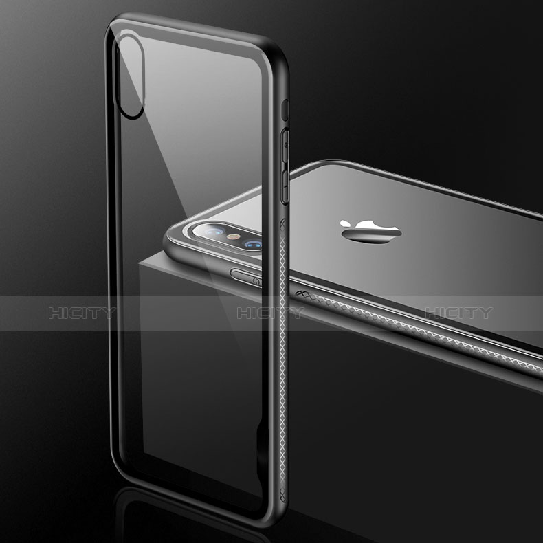 Funda Silicona Ultrafina Transparente V08 para Apple iPhone Xs Negro