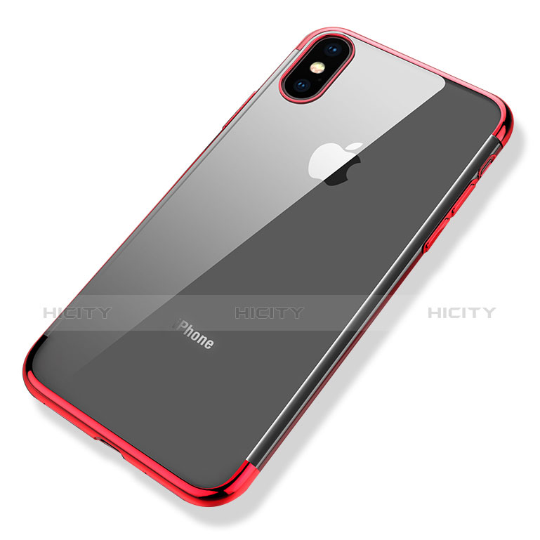 Funda Silicona Ultrafina Transparente V11 para Apple iPhone Xs Max Rojo