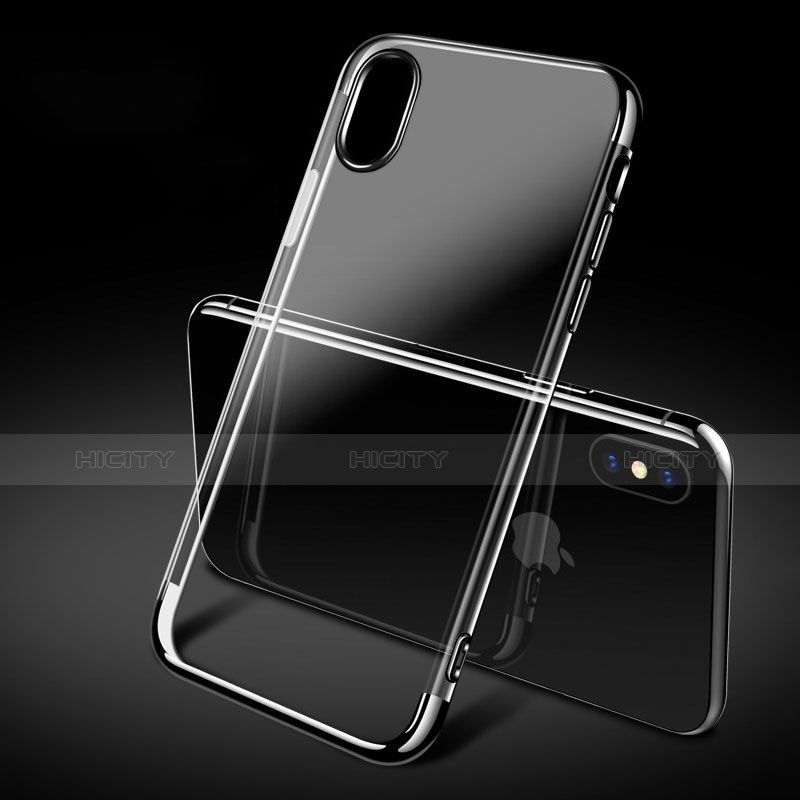 Funda Silicona Ultrafina Transparente V12 para Apple iPhone Xs Max Negro