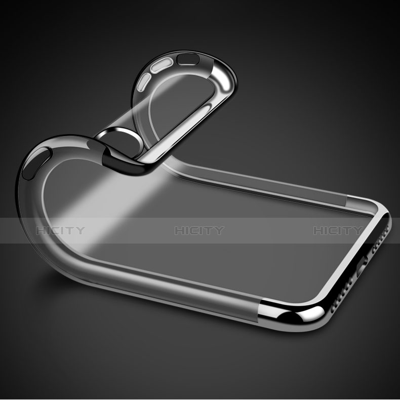 Funda Silicona Ultrafina Transparente V12 para Apple iPhone Xs Negro