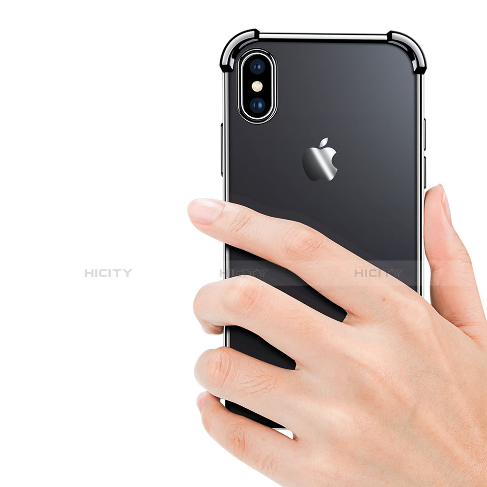 Funda Silicona Ultrafina Transparente V14 para Apple iPhone X Negro