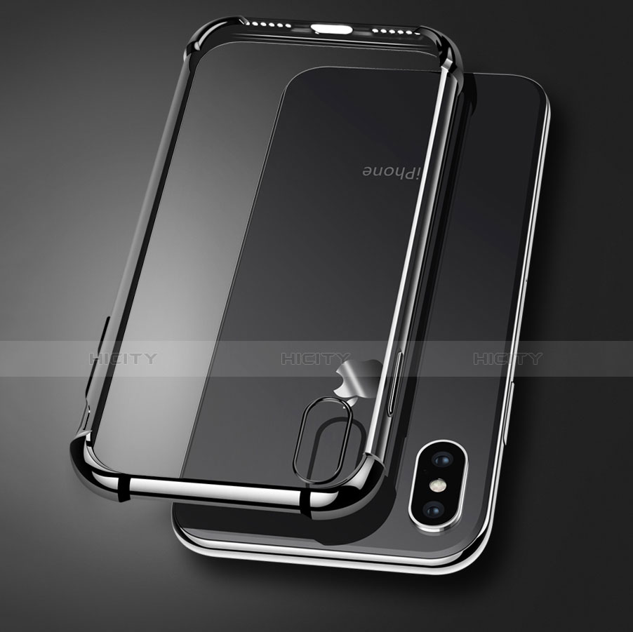 Funda Silicona Ultrafina Transparente V14 para Apple iPhone Xs Max Negro