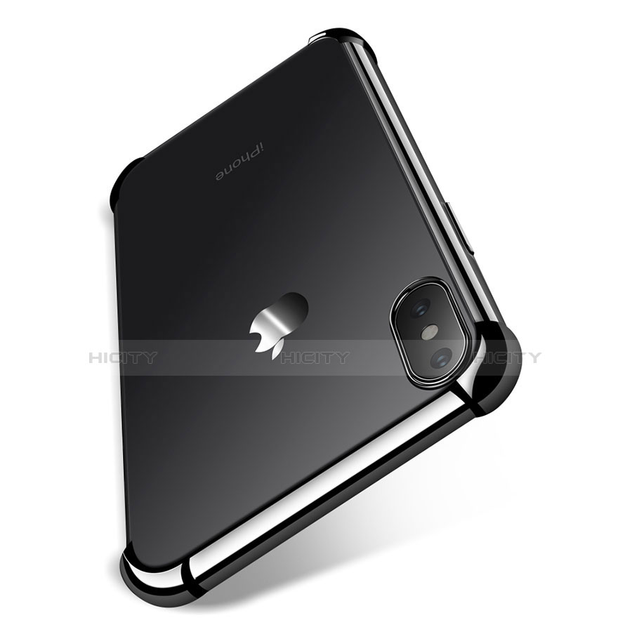 Funda Silicona Ultrafina Transparente V14 para Apple iPhone Xs Negro