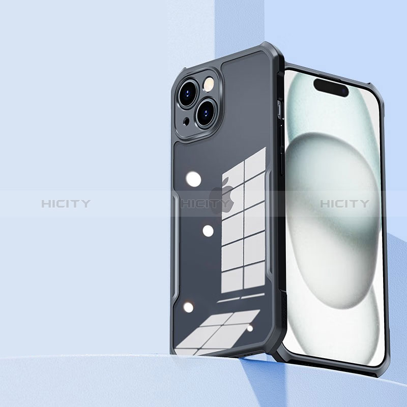 Funda Silicona Ultrafina Transparente XD1 para Apple iPhone 15 Plus Negro