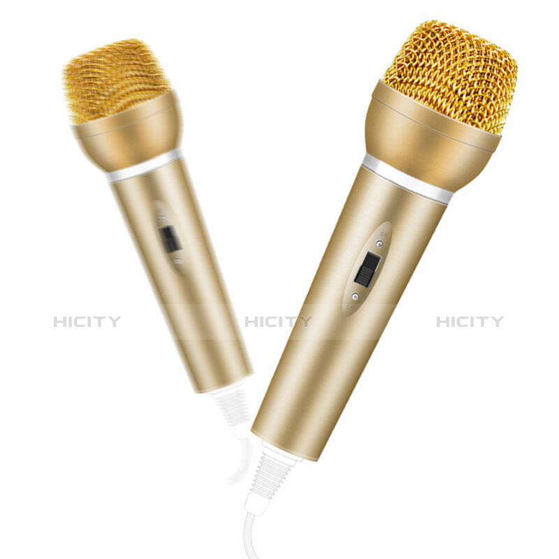 Mini Microfono Estereo de 3.5 mm con Soporte M03 Oro