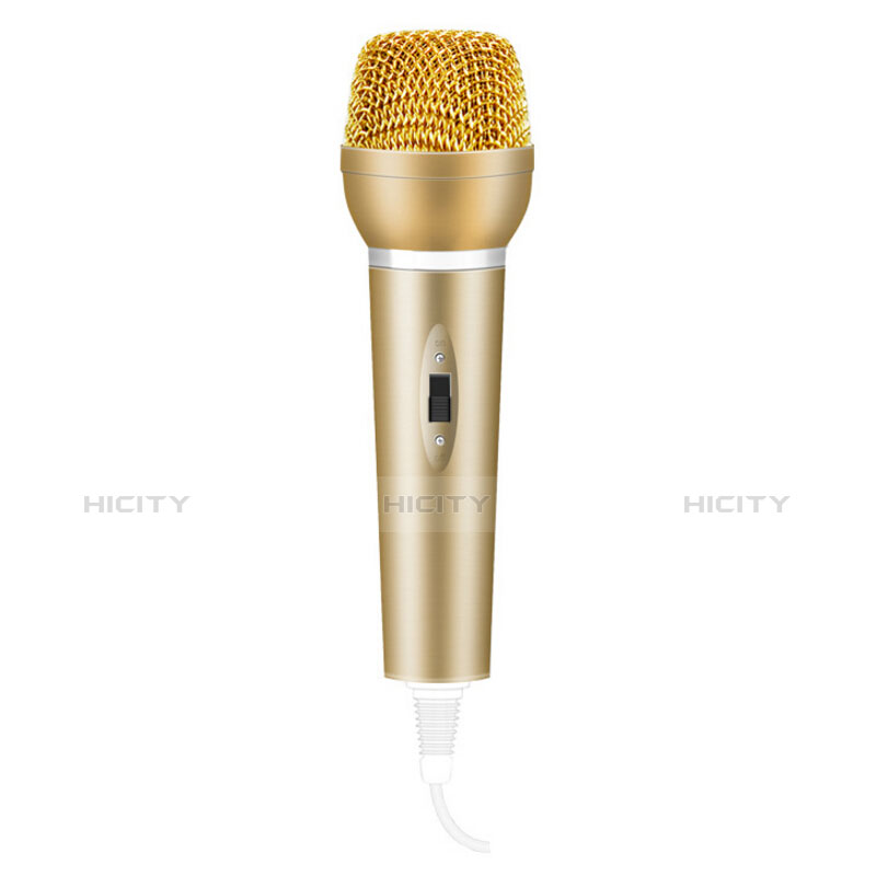 Mini Microfono Estereo de 3.5 mm con Soporte M03 Oro