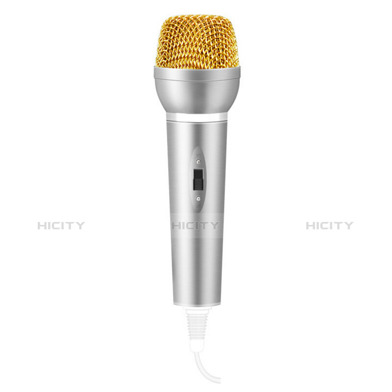 Mini Microfono Estereo de 3.5 mm con Soporte M03 Plata