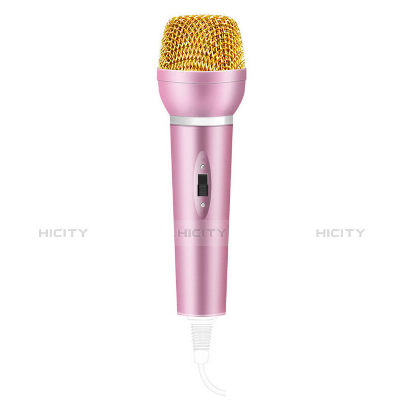 Mini Microfono Estereo de 3.5 mm con Soporte M03 Rosa