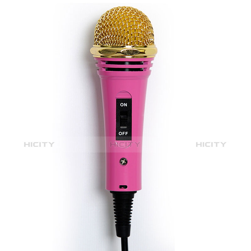 Mini Microfono Estereo de 3.5 mm con Soporte M07 Rosa