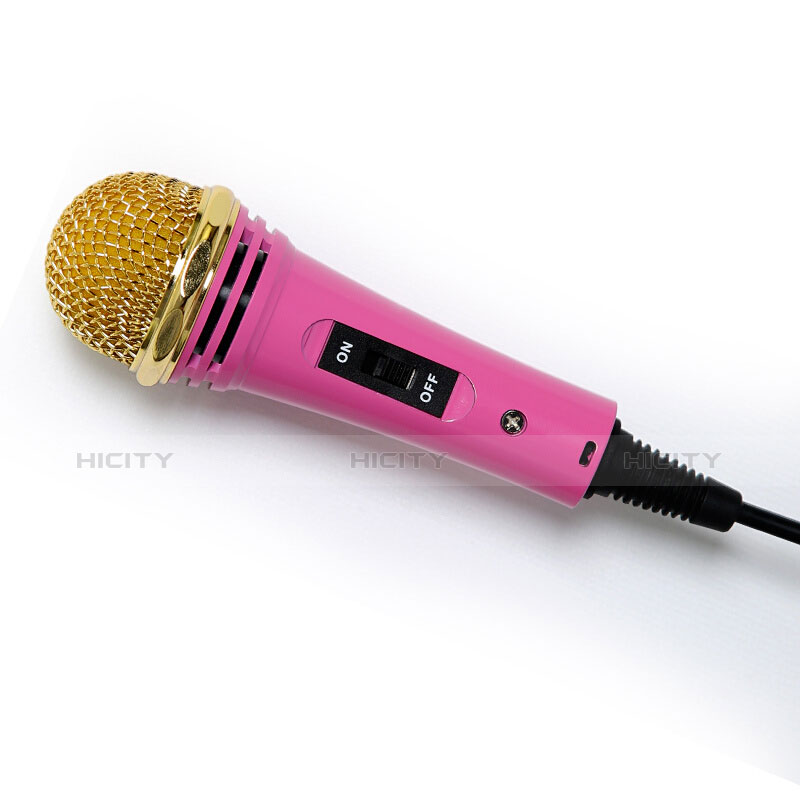 Mini Microfono Estereo de 3.5 mm con Soporte M07 Rosa