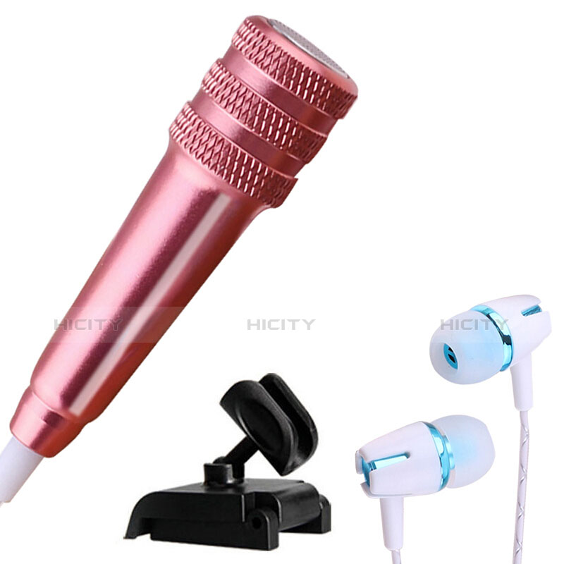 Mini Microfono Estereo de 3.5 mm con Soporte M08 Oro Rosa