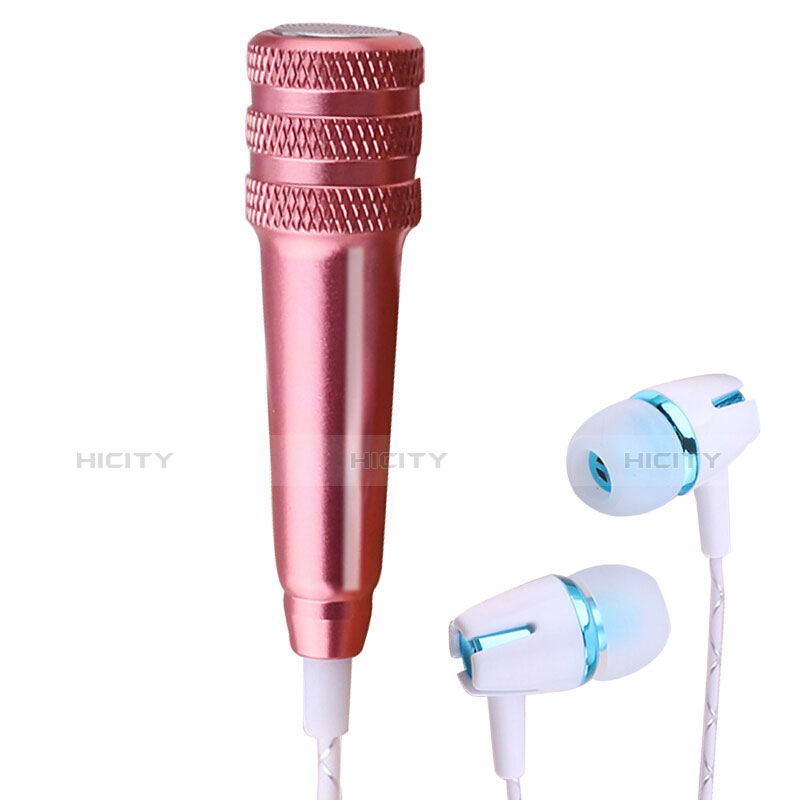 Mini Microfono Estereo de 3.5 mm con Soporte M08 Oro Rosa