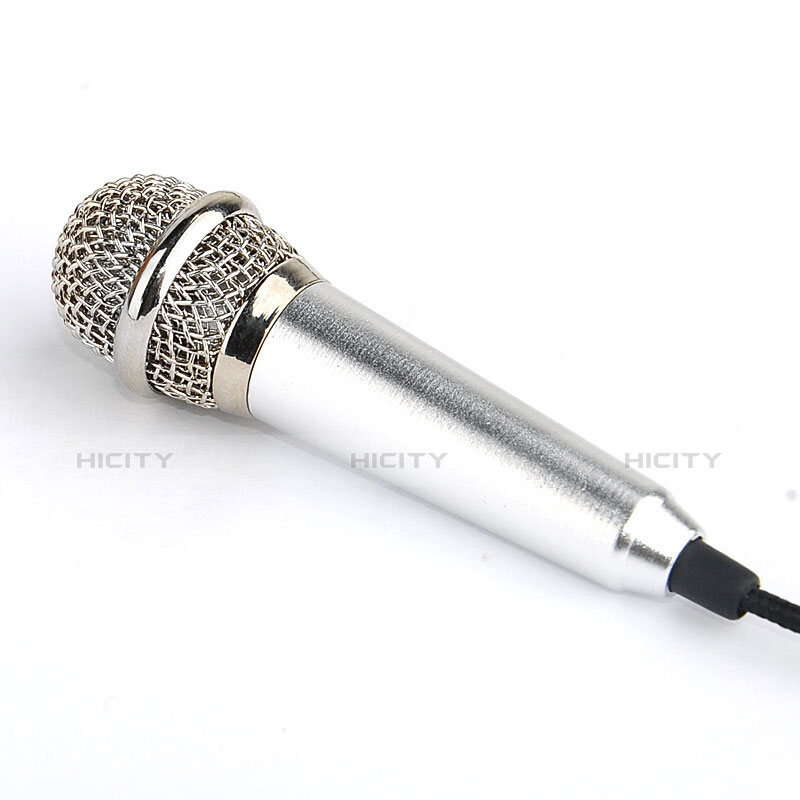Mini Microfono Estereo de 3.5 mm M04 Plata