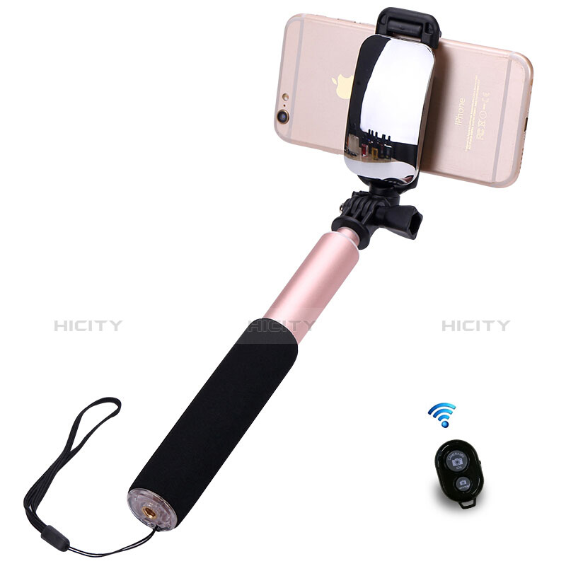 Palo Selfie Stick Bluetooth Disparador Remoto Extensible Universal S13 Oro Rosa