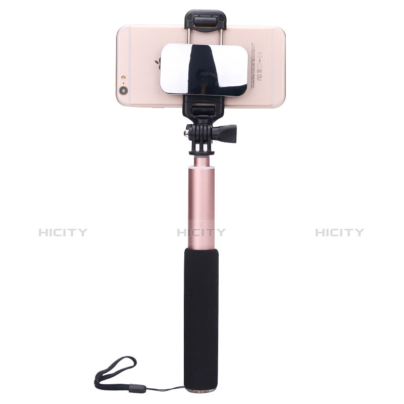Palo Selfie Stick Bluetooth Disparador Remoto Extensible Universal S13 Oro Rosa