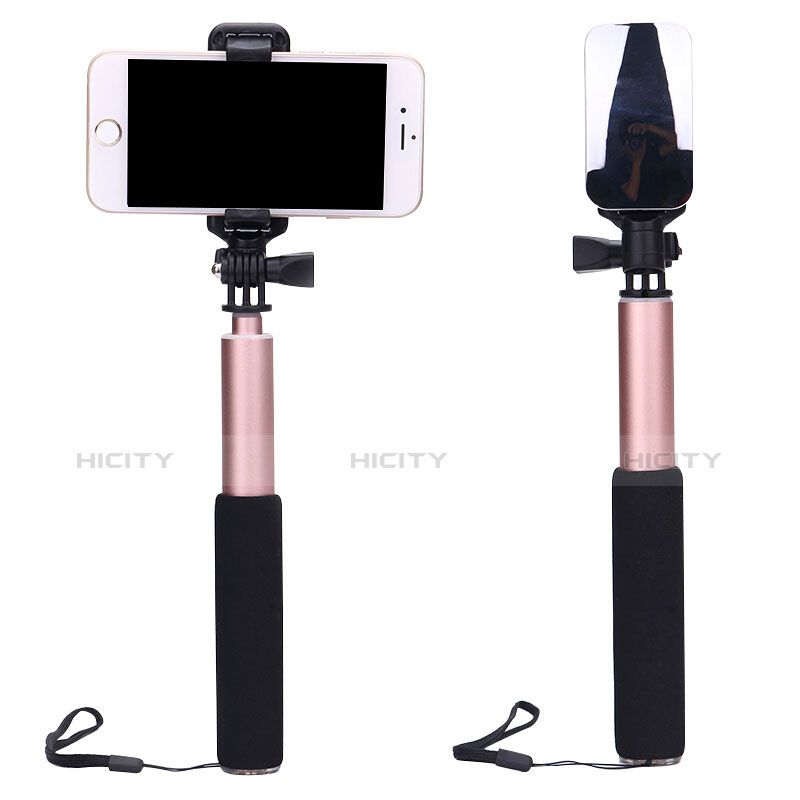 Palo Selfie Stick Bluetooth Disparador Remoto Extensible Universal S13 Oro Rosa