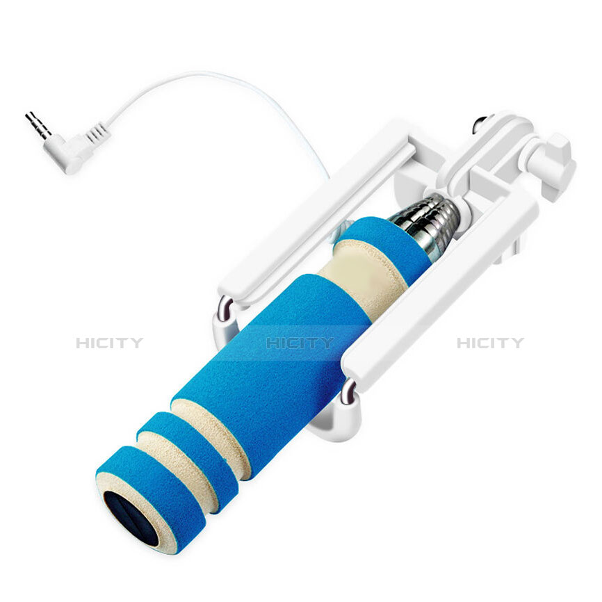 Palo Selfie Stick Extensible Conecta Mediante Cable Universal S01 Azul Cielo