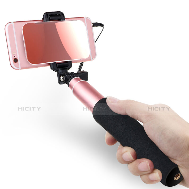 Palo Selfie Stick Extensible Conecta Mediante Cable Universal S03 Oro Rosa