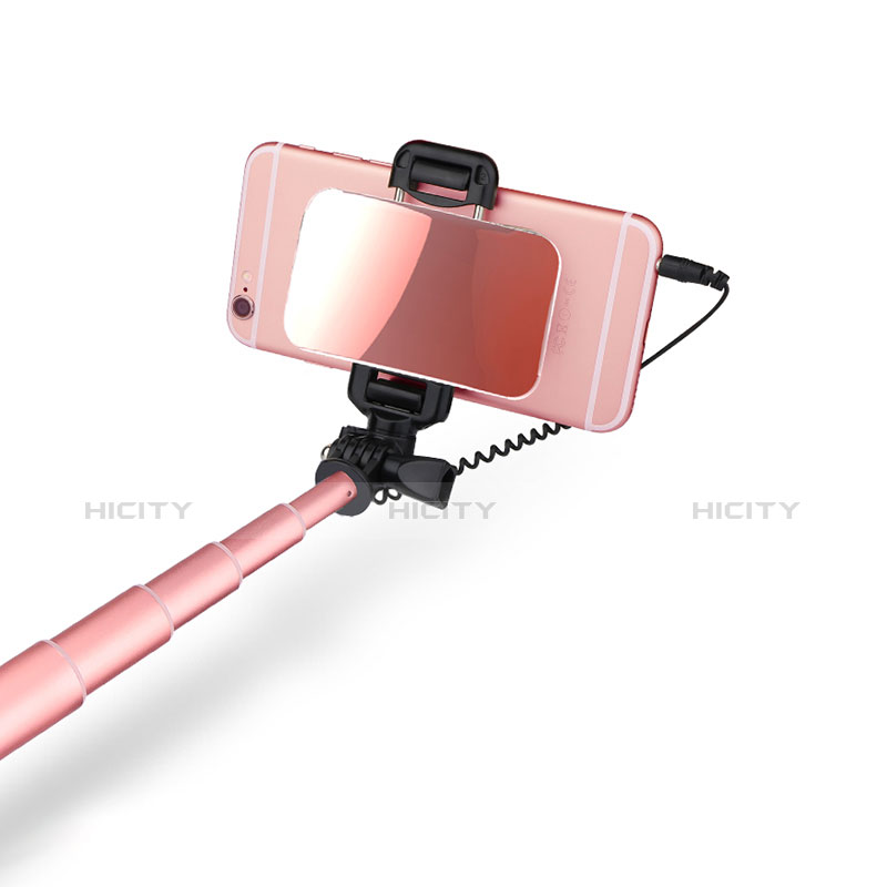 Palo Selfie Stick Extensible Conecta Mediante Cable Universal S03 Oro Rosa