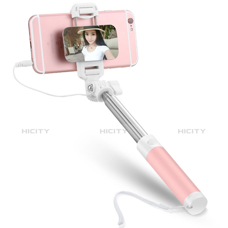 Palo Selfie Stick Extensible Conecta Mediante Cable Universal S05 Rosa