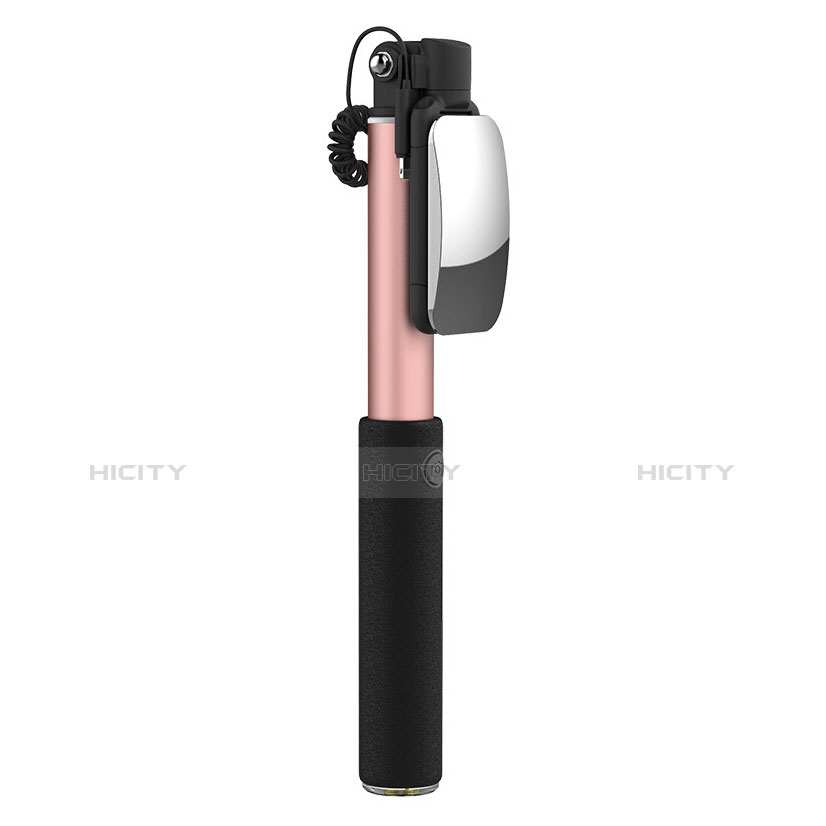 Palo Selfie Stick Extensible Conecta Mediante Cable Universal S08 Oro Rosa