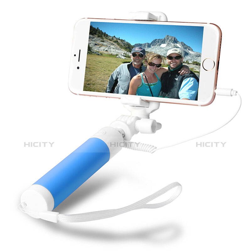 Palo Selfie Stick Extensible Conecta Mediante Cable Universal S10 Azul Cielo