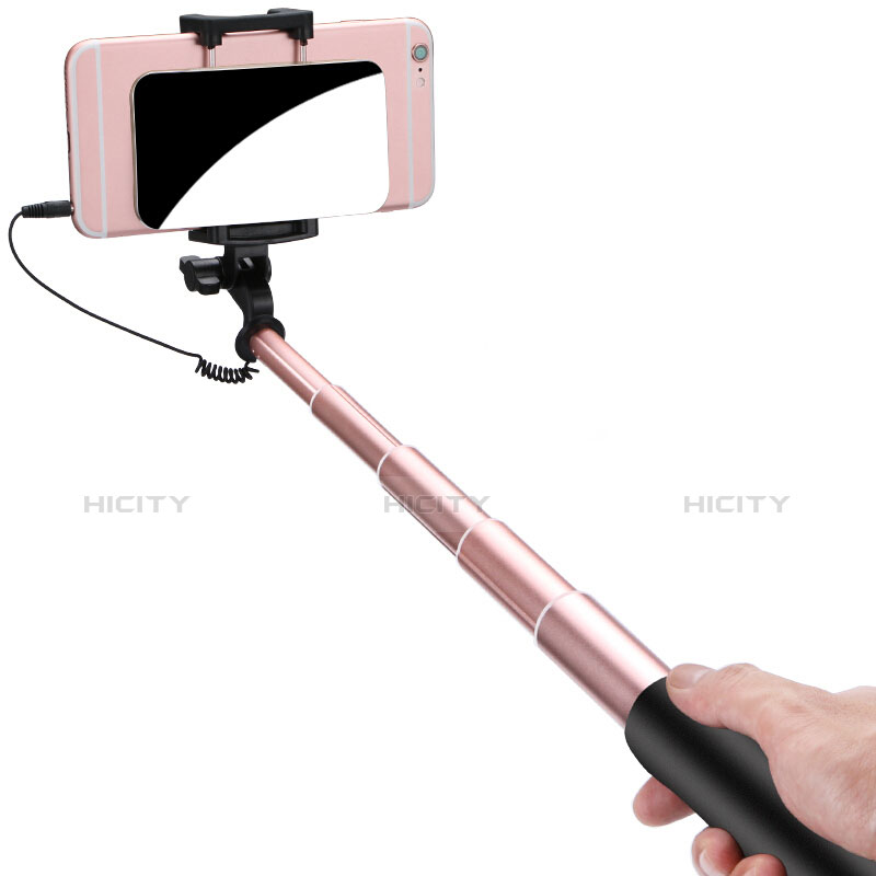 Palo Selfie Stick Extensible Conecta Mediante Cable Universal S11 Oro Rosa