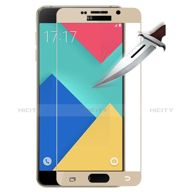 Protector de Pantalla Cristal Templado Integral F02 para Samsung Galaxy A9 Pro (2016) SM-A9100 Oro
