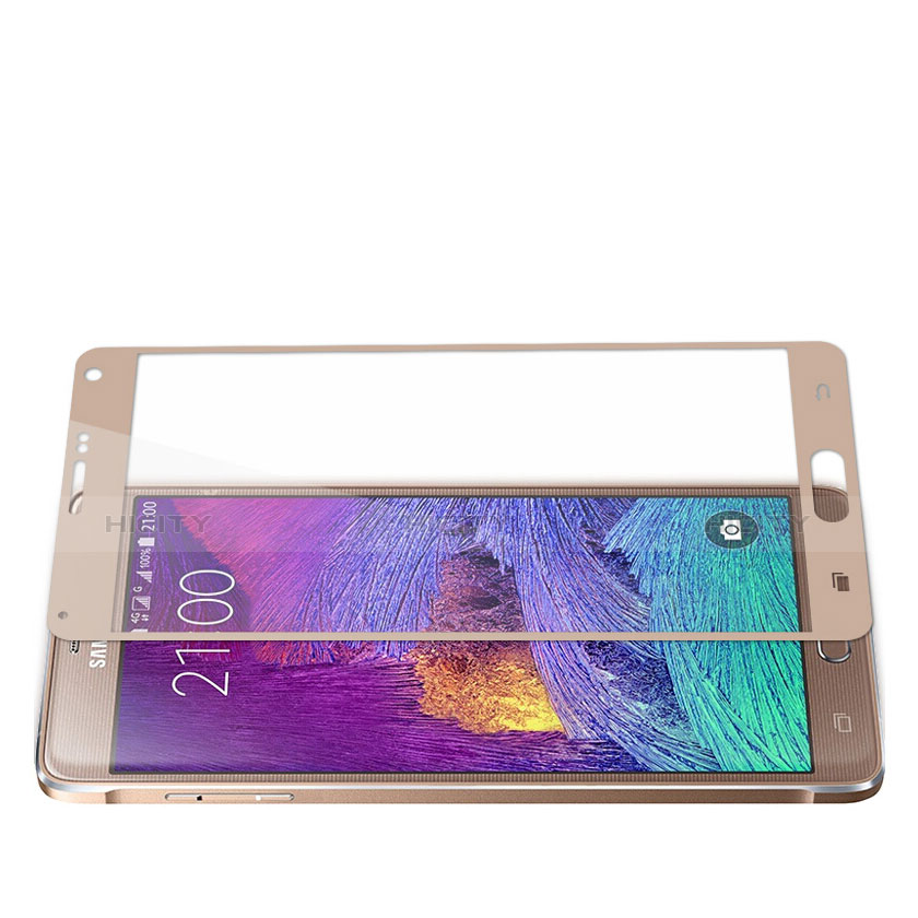 Protector de Pantalla Cristal Templado Integral F02 para Samsung Galaxy Note 4 SM-N910F Oro