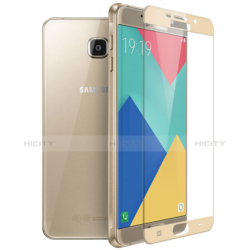 Protector de Pantalla Cristal Templado Integral F04 para Samsung Galaxy A9 Pro (2016) SM-A9100 Oro
