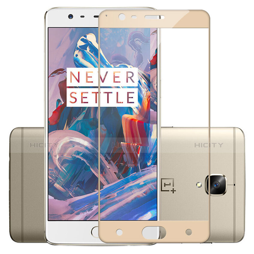 Protector de Pantalla Cristal Templado Integral para OnePlus 3 Oro