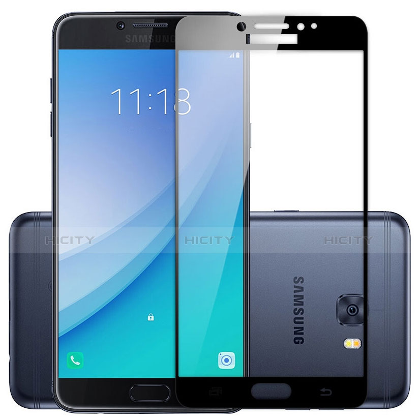 Protector de Pantalla Cristal Templado Integral para Samsung Galaxy C7 Pro C7010 Negro