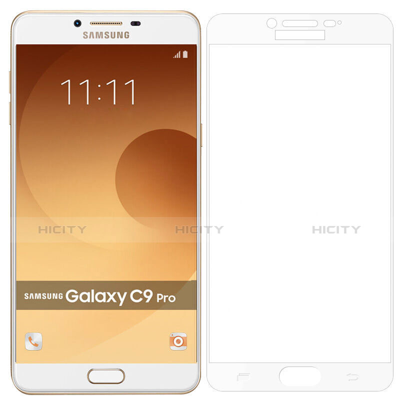 Protector de Pantalla Cristal Templado Integral para Samsung Galaxy C9 Pro C9000 Blanco